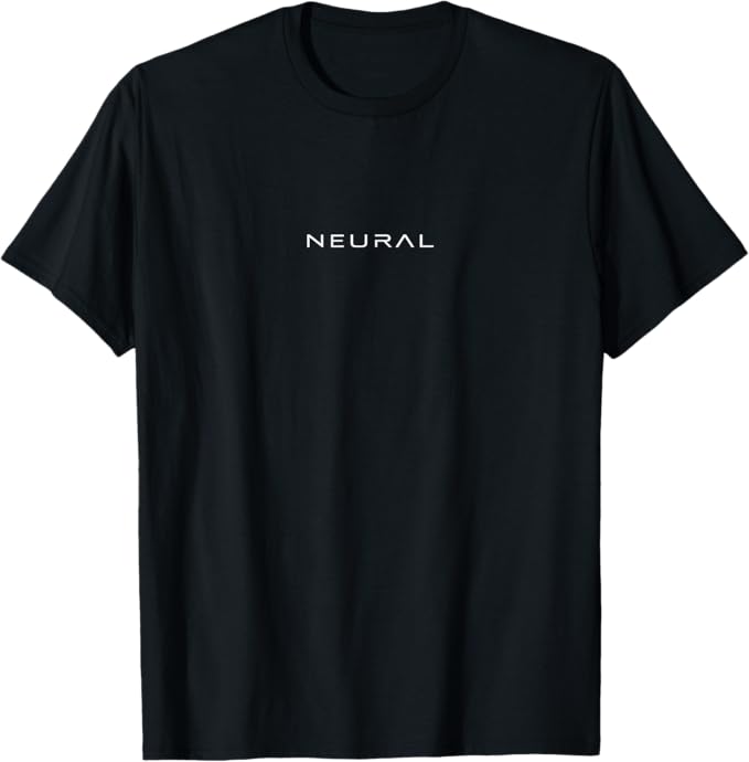 Black NEURAL T-shirt with white chest logo, as shown on Amazon