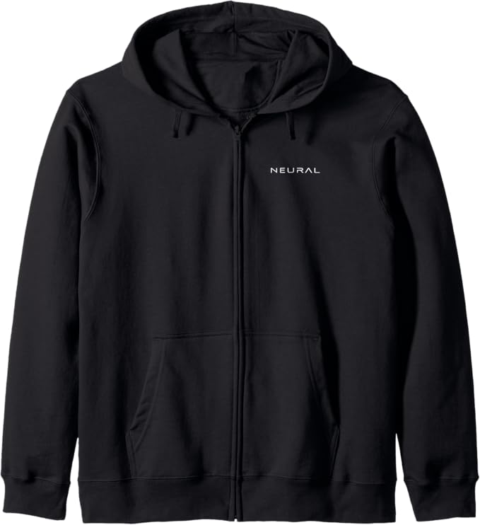 Black NEURAL zip hoodie, as shown on Amazon
